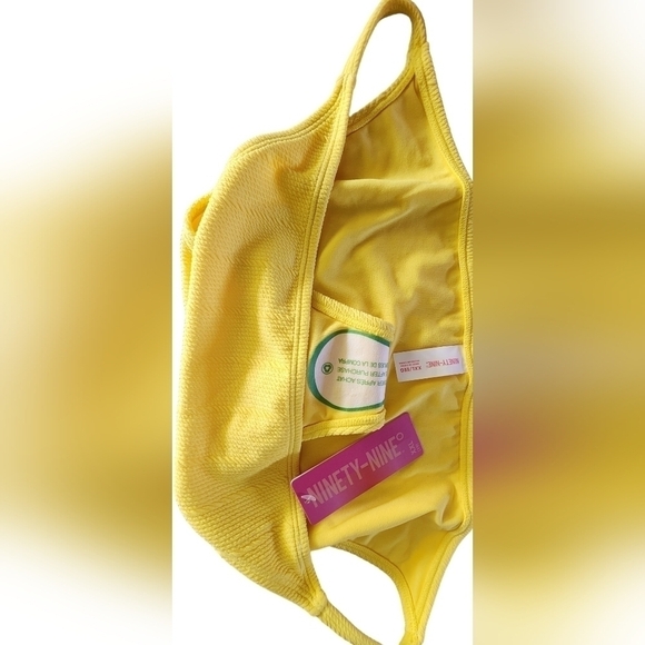 $30 Juniors' Ninety-Nine° Bikini Swim Bottoms Size XXL 19 Meadow Lark Yellow NWT - Picture 5 of 6